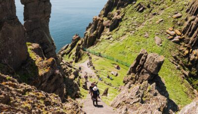 Die 618 steilen Stufen von Skellig Michael im County Kerry