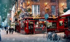 Es ist schon Weihnachten in Temple Bar in Dublin
