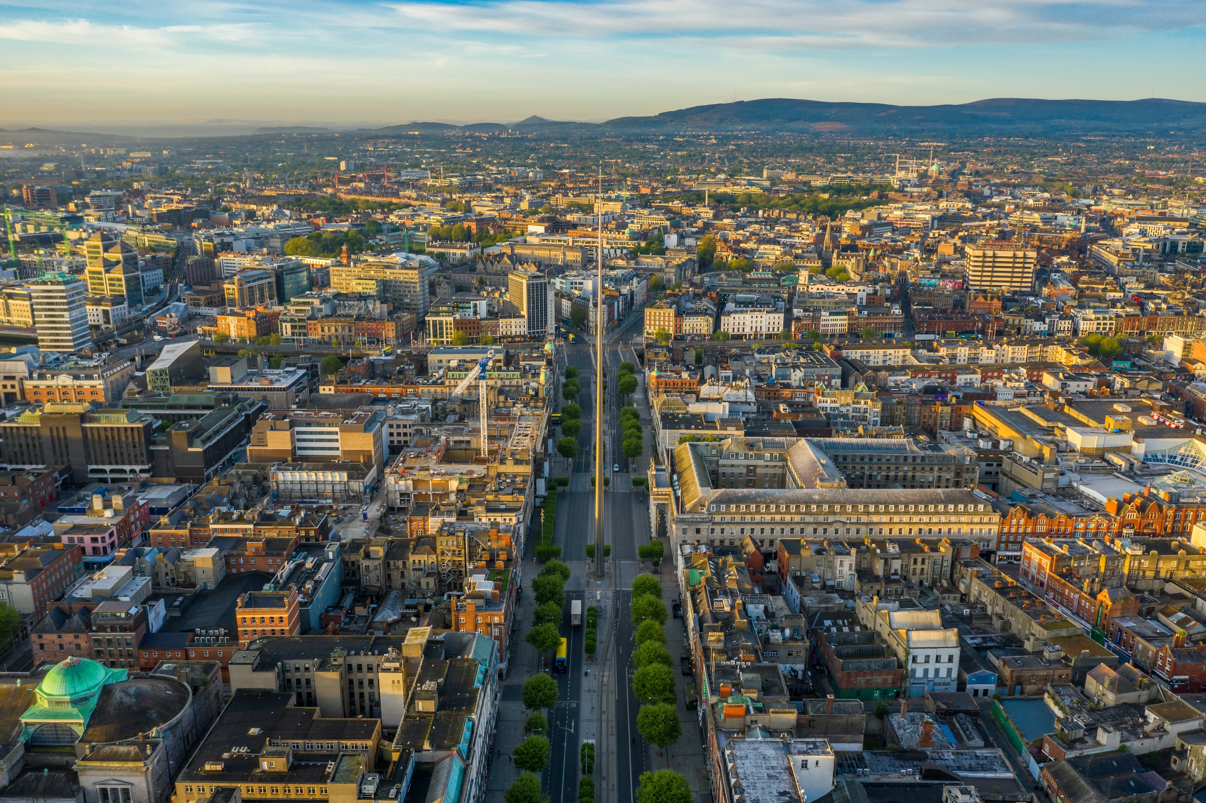 Luftaufnahme der O'Connell Street in Dublin - © Irish Drone Photography