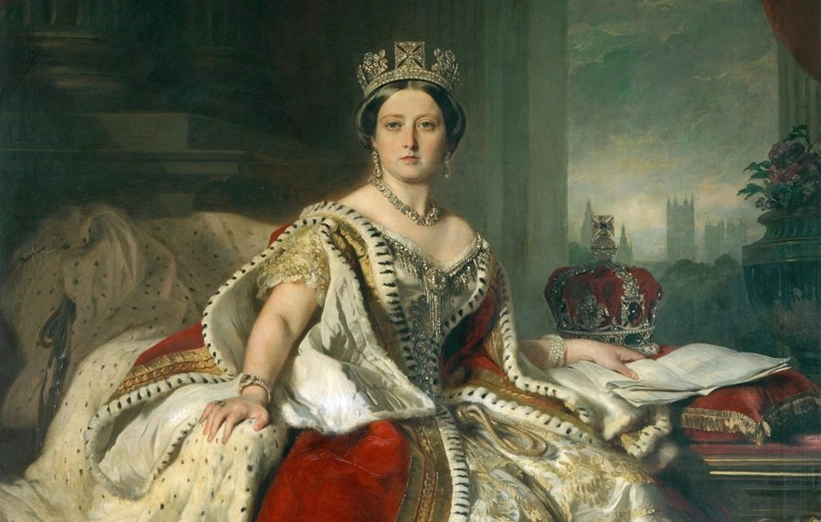Porträt von Königin Victoria von Franz Xaver Winterhalter aus den Jahren 1819-1901.
- Fotografie von Franz Xaver Winterhalter