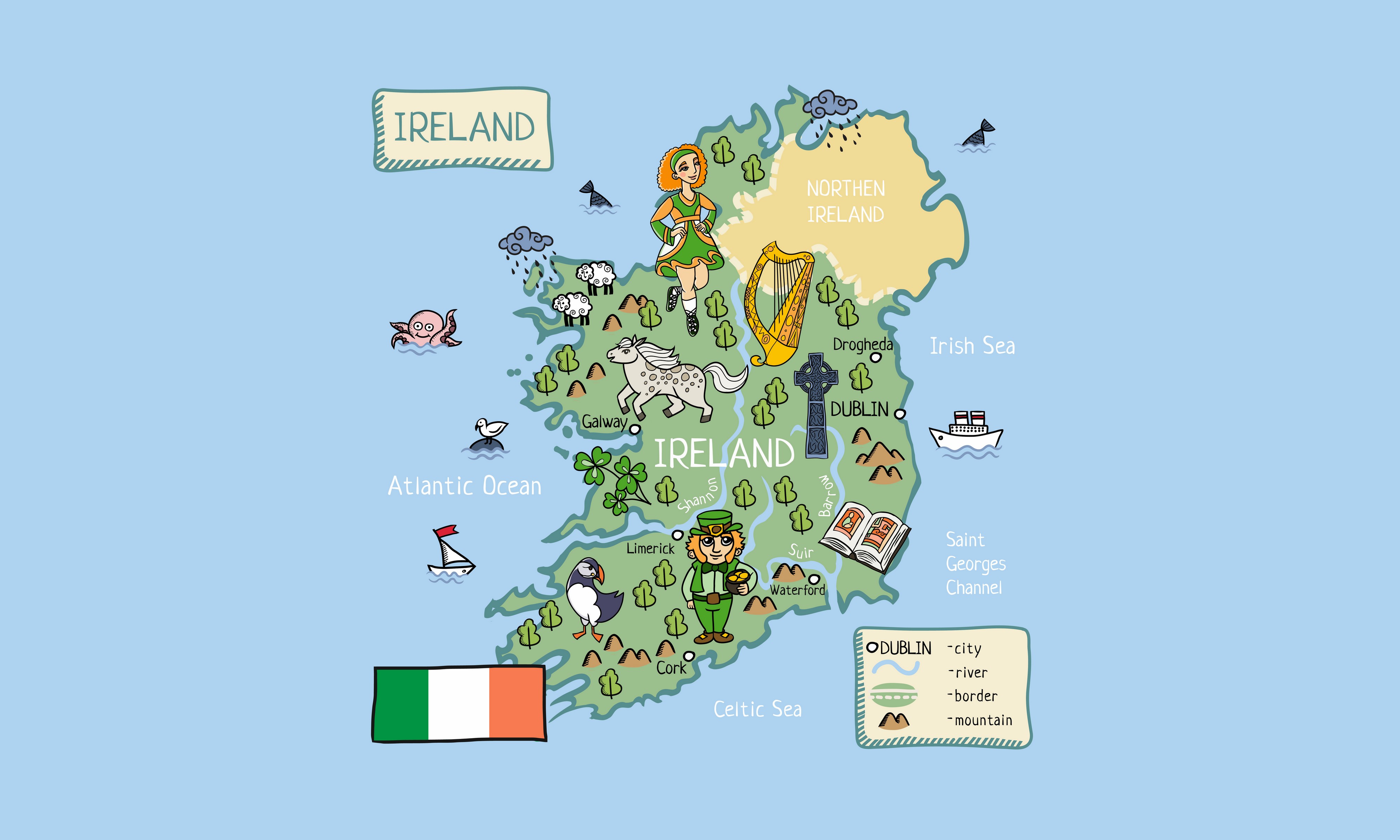 Carte de l'Irlande - © Nata Savina 