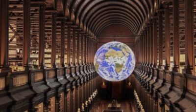 The Gaïa installation in Trinity College's Long Room