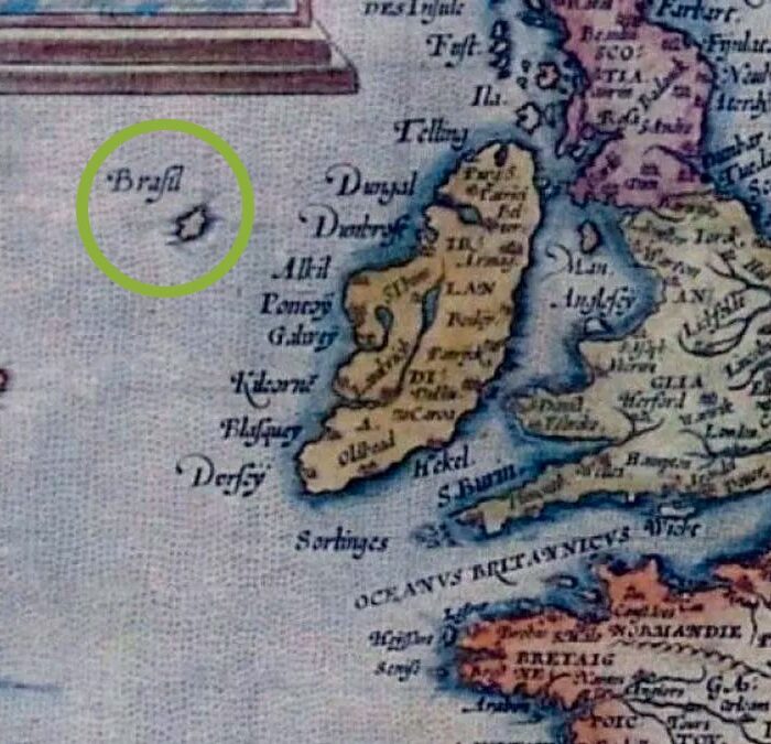 Hy-Brasil Island auf einer Karte