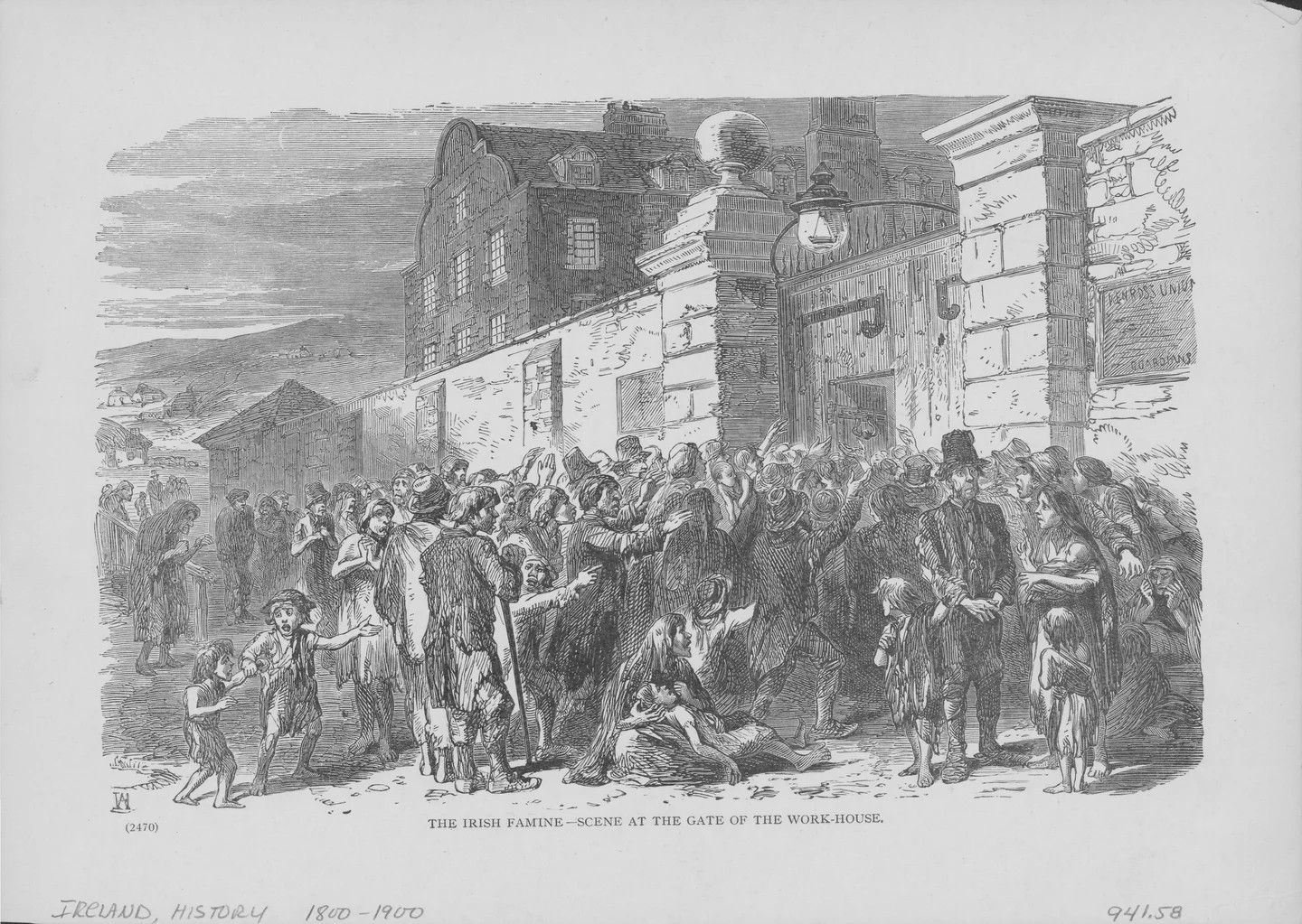 Das Poor Law von 1838 führte zur Gründung der irischen Workhouses - Public Domain
