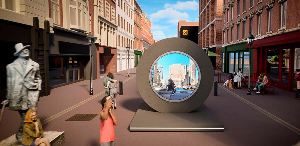 Ein digitales Portal wurde in Dublin und New York eingerichtet, um die beiden Städte in Echtzeit miteinander zu verbinden - Portals.org