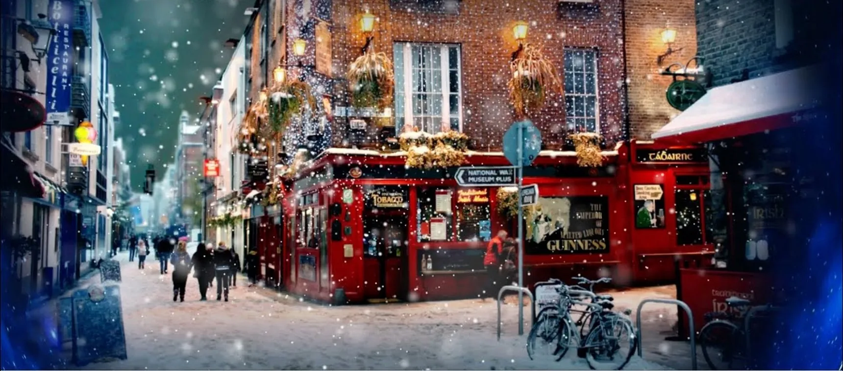 Es ist schon Weihnachten in Temple Bar in Dublin