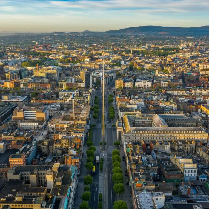 Luftaufnahme der O'Connell Street in Dublin - © Irish Drone Photography