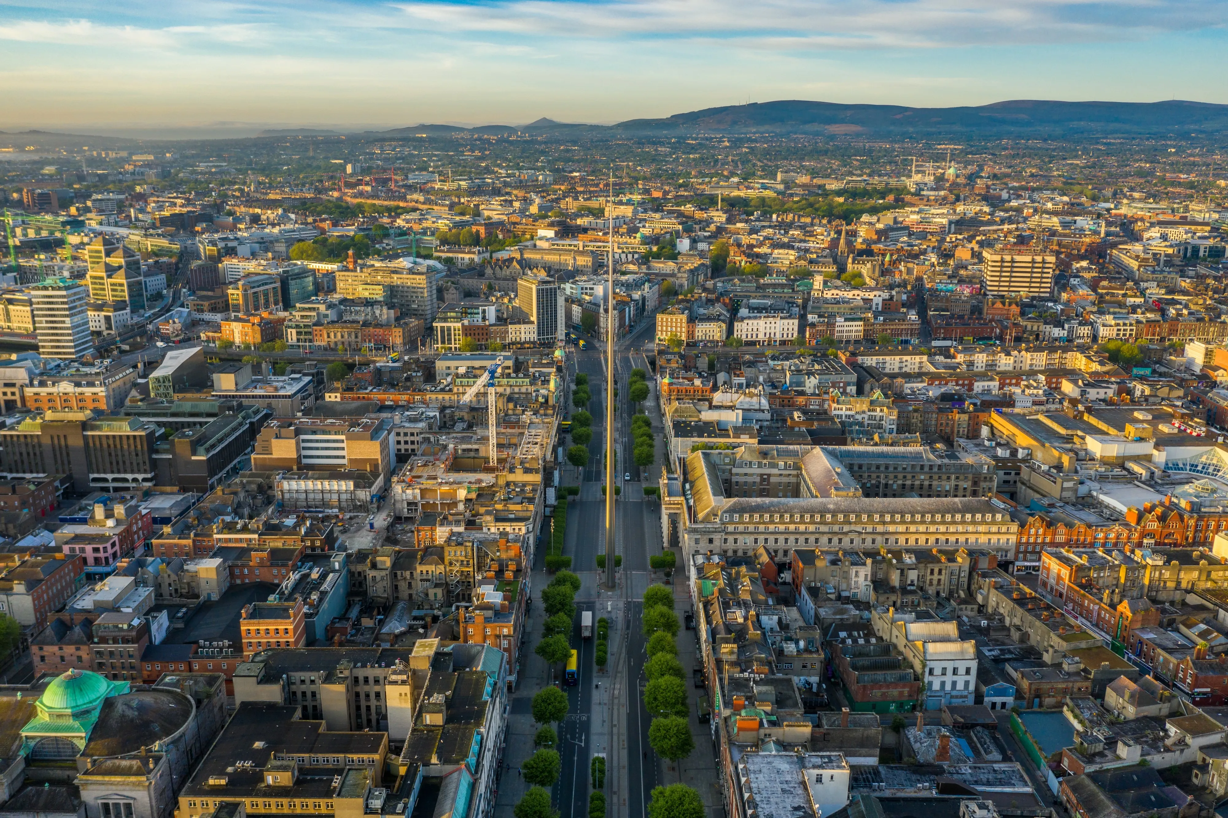 Luftaufnahme der O'Connell Street in Dublin - © Irish Drone Photography