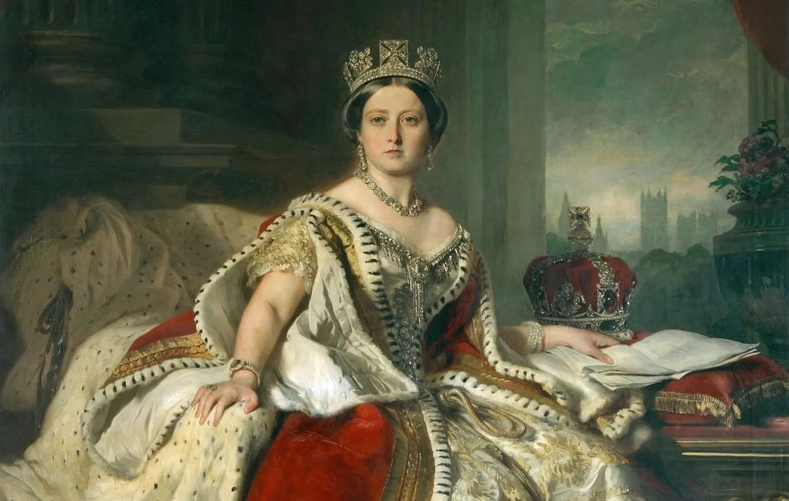 Porträt von Königin Victoria von Franz Xaver Winterhalter aus den Jahren 1819-1901. - Fotografie von Franz Xaver Winterhalter