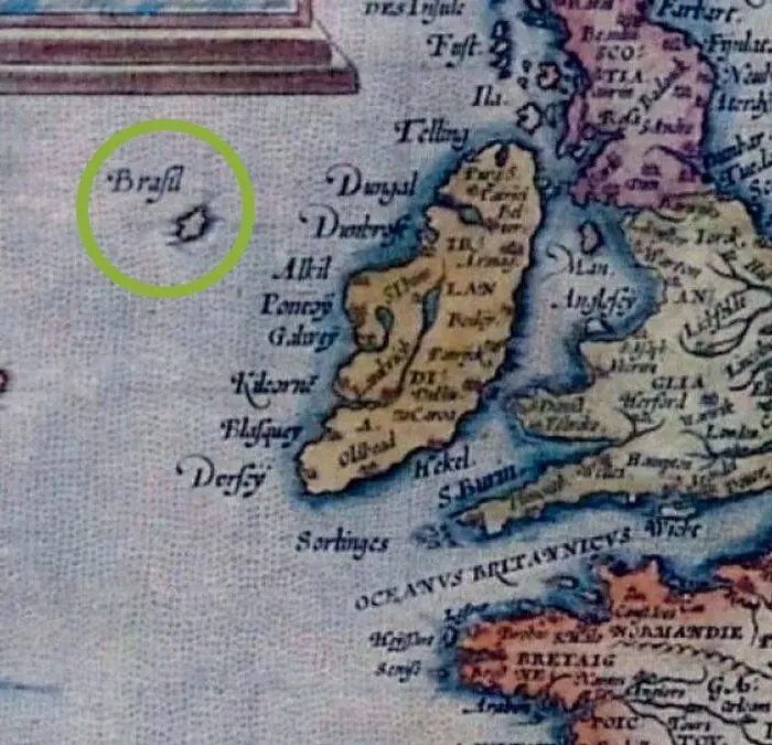Hy-Brasil Island auf einer Karte
