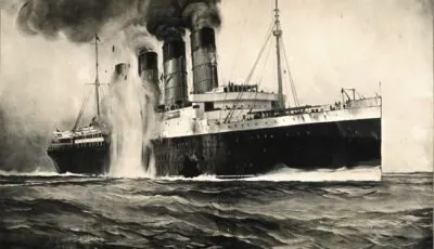 Der Untergang der Lusitania (1915) 1 Die Lusitania beim Torpedieren