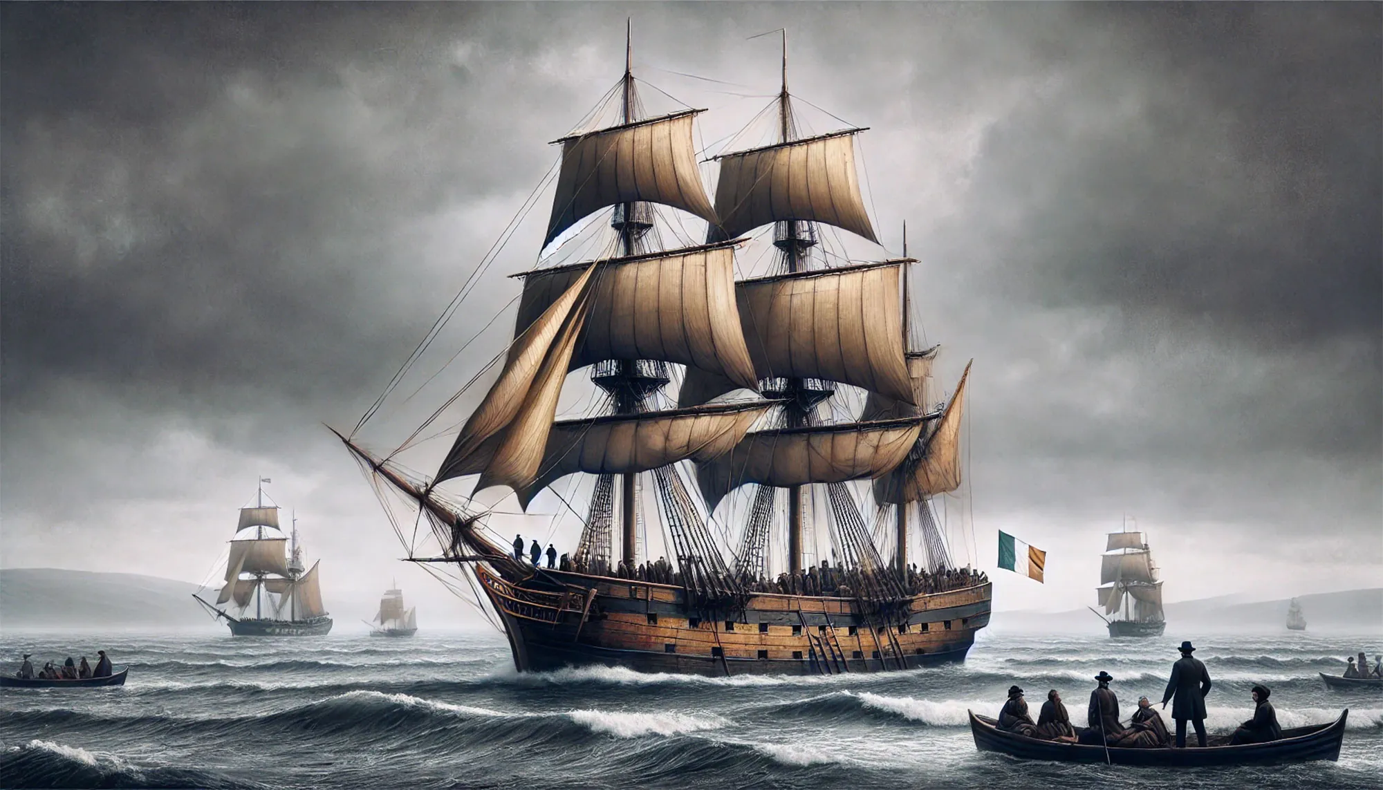 Sargschiffe oder "coffin ships" verlassen Irland in Richtung Amerika - Go to Ireland.com