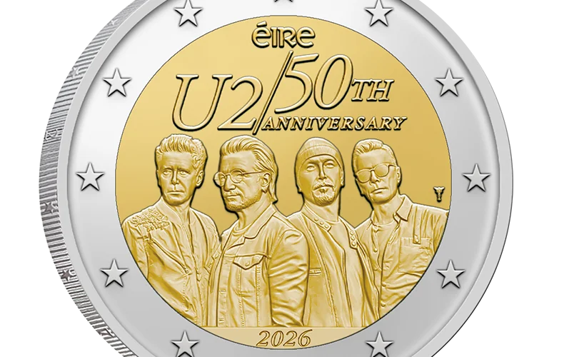 U2 kommt ins Portemonnaie: Irland widmet der Band eine 2-Euro-Münze